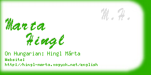 marta hingl business card